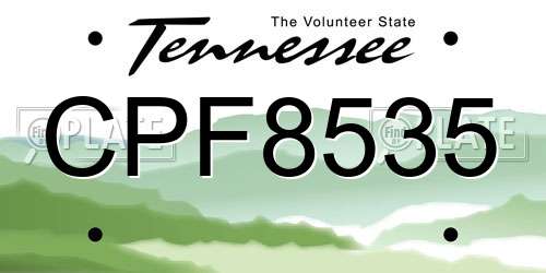 CPF8535 Tennessee License Plate