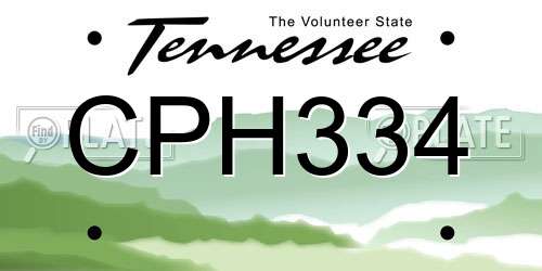 CPH334 Tennessee License Plate