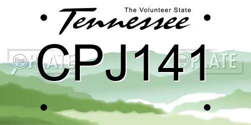 CPJ141 Tennessee License Plate