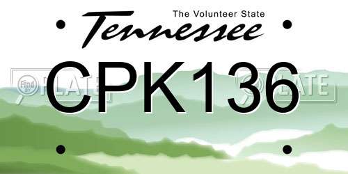 CPK136 Tennessee License Plate