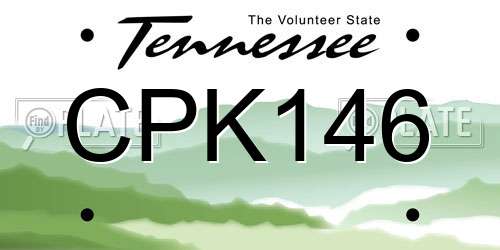CPK146 Tennessee License Plate