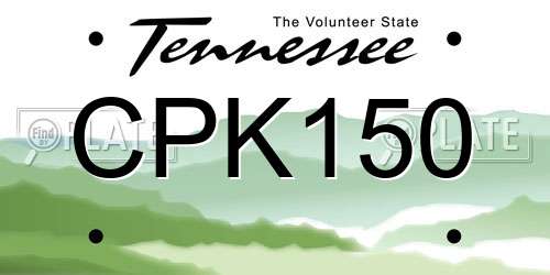 CPK150 Tennessee License Plate