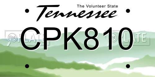 CPK810 Tennessee License Plate