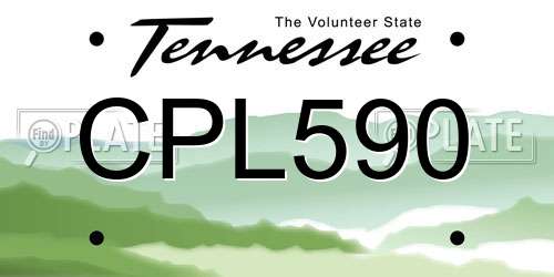 CPL590 Tennessee License Plate