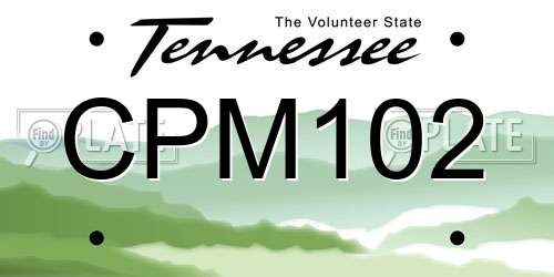 CPM102 Tennessee License Plate