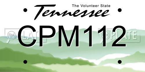 CPM112 Tennessee License Plate