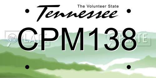 CPM138 Tennessee License Plate