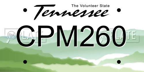 CPM260 Tennessee License Plate
