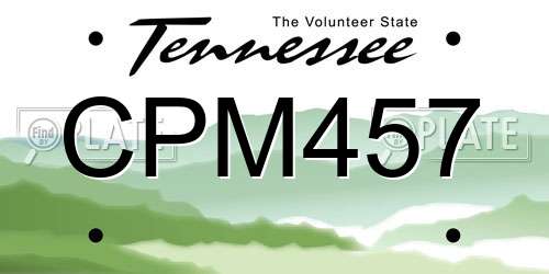 CPM457 Tennessee License Plate