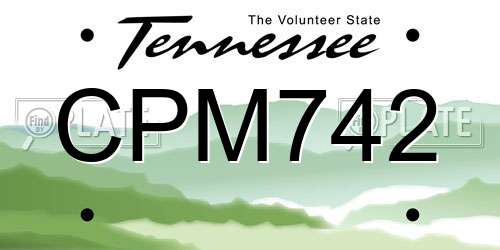 CPM742 Tennessee License Plate