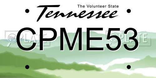 CPME53 Tennessee License Plate