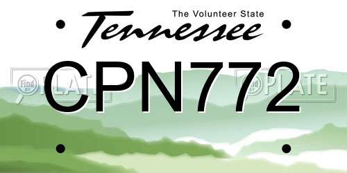 CPN772 Tennessee License Plate