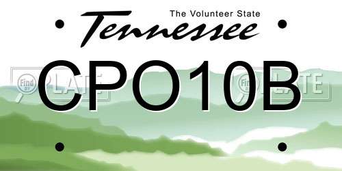 CPO10B Tennessee License Plate