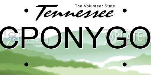 CPONYGO Tennessee License Plate