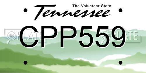 CPP559 Tennessee License Plate