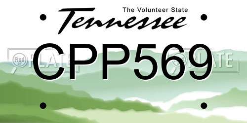 CPP569 Tennessee License Plate
