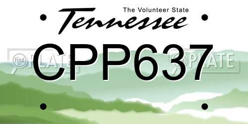 CPP637 Tennessee License Plate