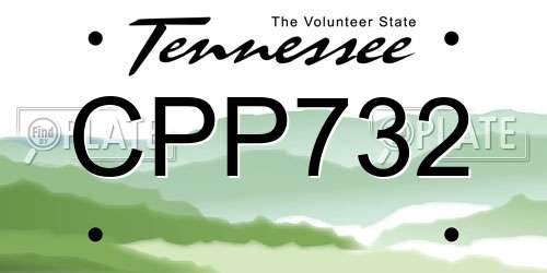CPP732 Tennessee License Plate