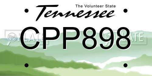 CPP898 Tennessee License Plate