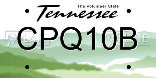 CPQ10B Tennessee License Plate