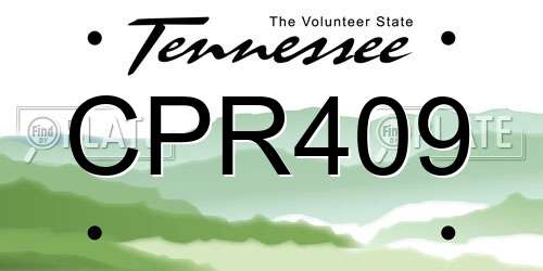 CPR409 Tennessee License Plate