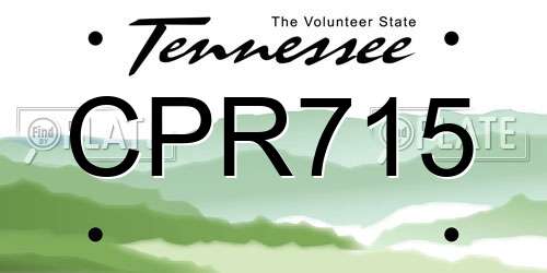 CPR715 Tennessee License Plate