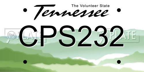 CPS232 Tennessee License Plate
