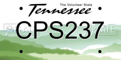 CPS237 Tennessee License Plate