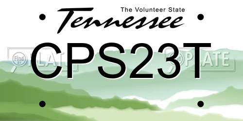 CPS23T Tennessee License Plate
