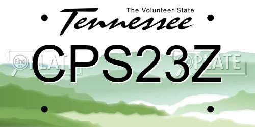 CPS23Z Tennessee License Plate