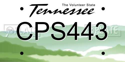 CPS443 Tennessee License Plate