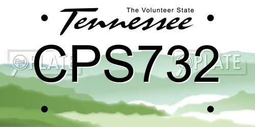 CPS732 Tennessee License Plate