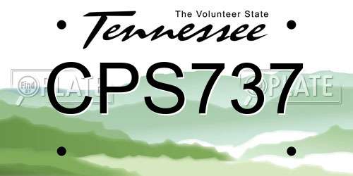CPS737 Tennessee License Plate