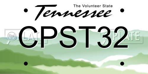 CPST32 Tennessee License Plate