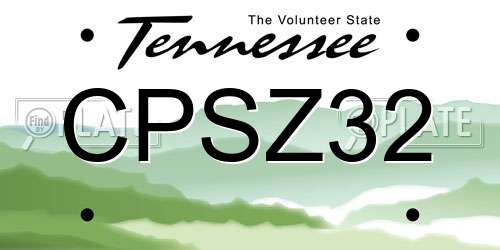 CPSZ32 Tennessee License Plate