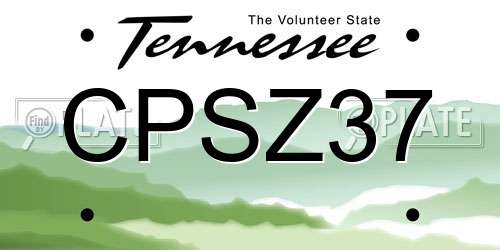 CPSZ37 Tennessee License Plate