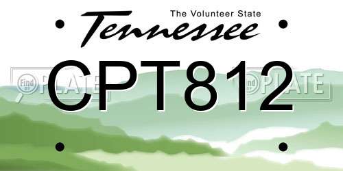 CPT812 Tennessee License Plate