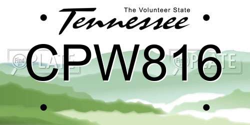 CPW816 Tennessee License Plate