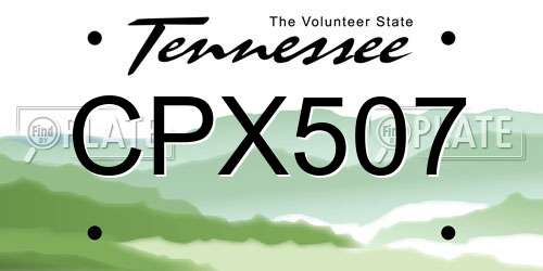 CPX507 Tennessee License Plate