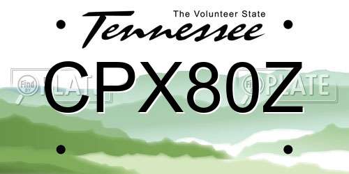 CPX80Z Tennessee License Plate