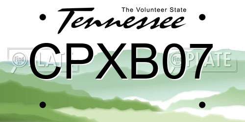 CPXB07 Tennessee License Plate