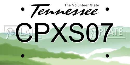 CPXS07 Tennessee License Plate