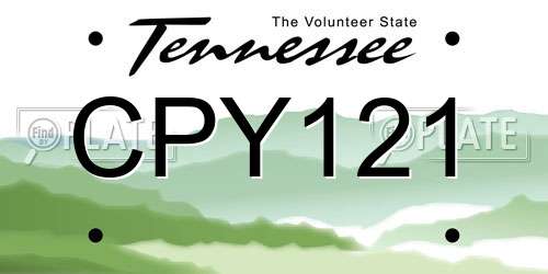CPY121 Tennessee License Plate