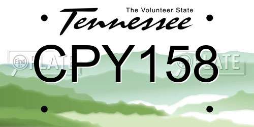 CPY158 Tennessee License Plate