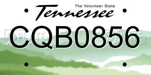 CQB0856 Tennessee License Plate