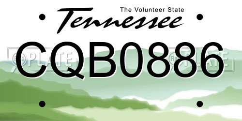 CQB0886 Tennessee License Plate