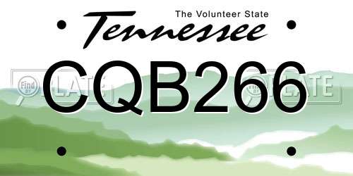 CQB266 Tennessee License Plate