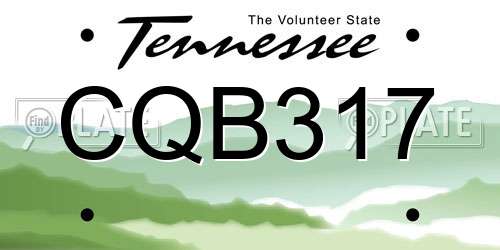 CQB317 Tennessee License Plate