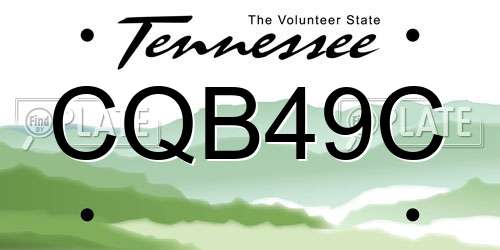CQB49C Tennessee License Plate