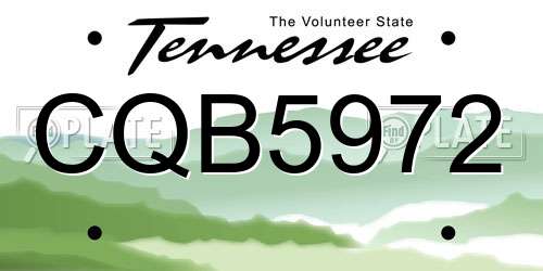 CQB5972 Tennessee License Plate